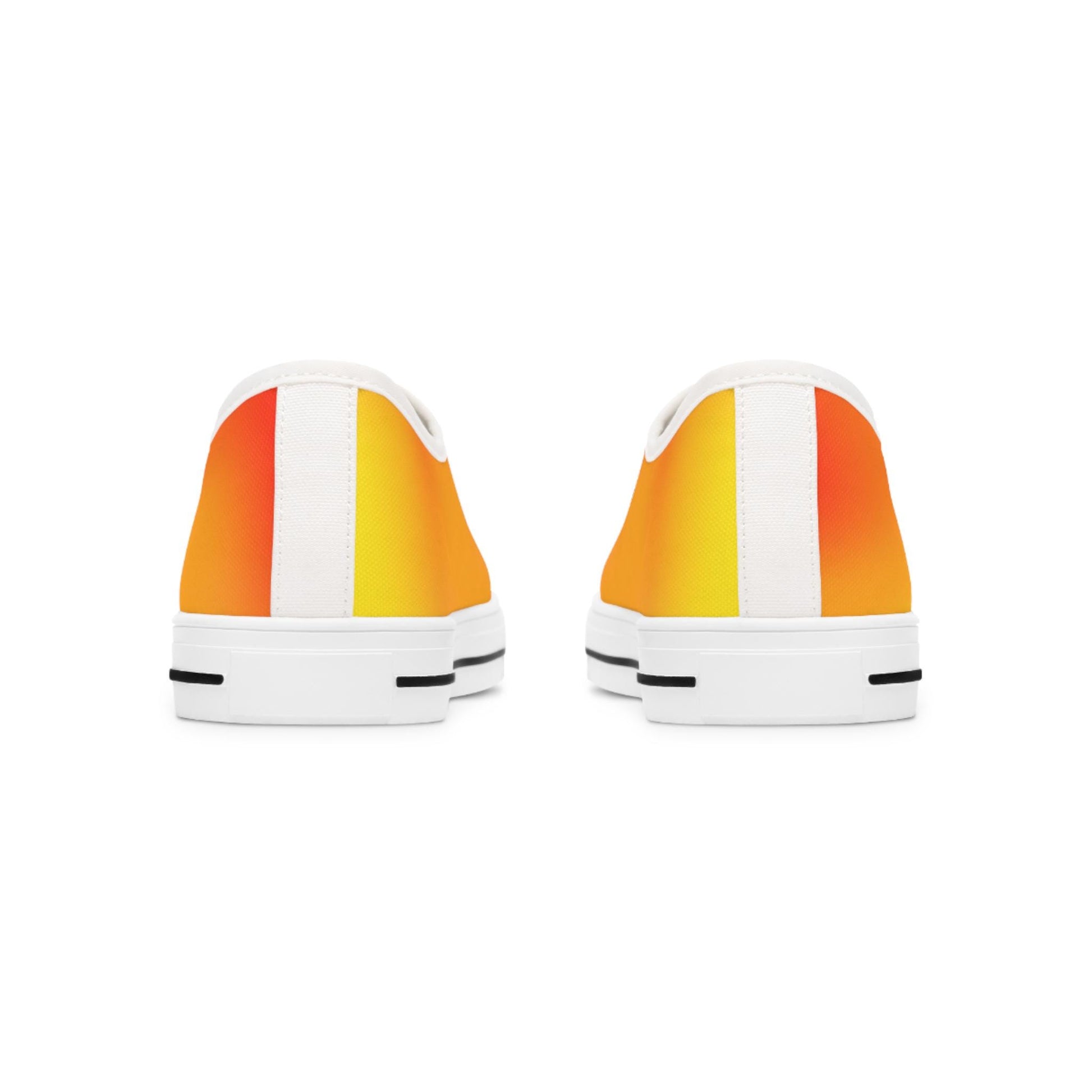Womens Low Top Sneakers with Red Orange Yellow Gradient Design, Casual Lace Up Canvas Shoes for Colorful Everyday Style - Printspirationz