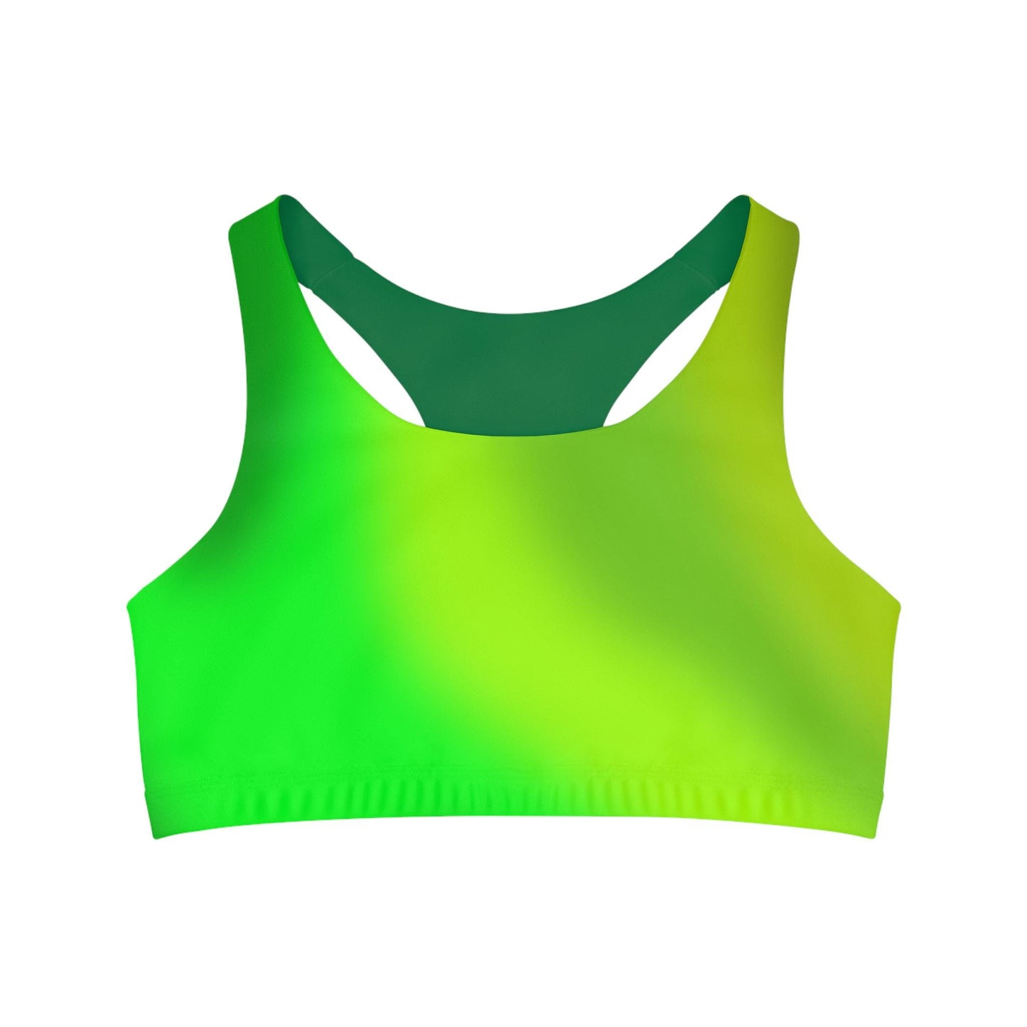 Green Gradient Sports Bra, Workout Fitness Yoga Pilates Activewear, Ombre Athletic Bralette, Stretchy Gym Training Top, Running Jogging - Printspirationz