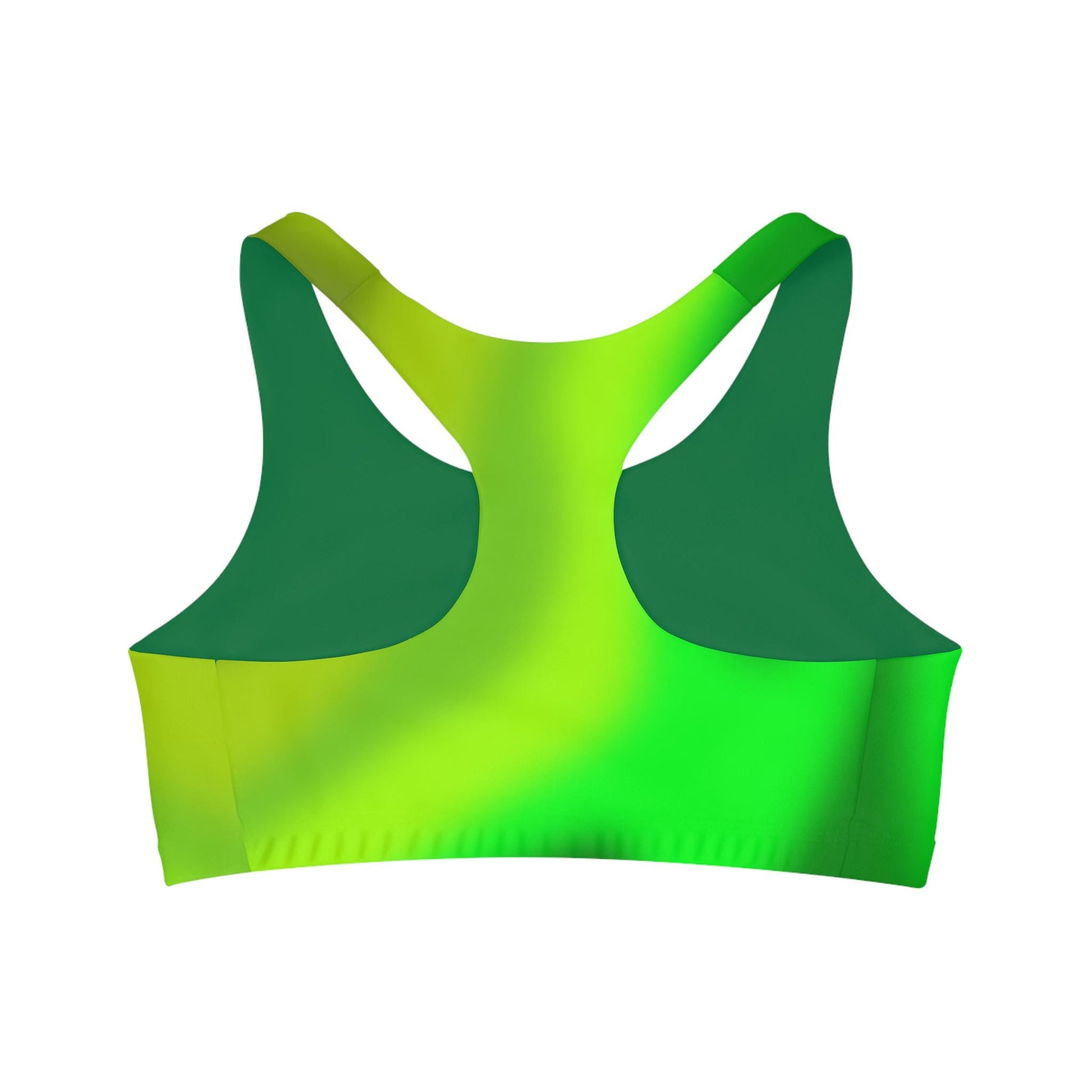 Green Gradient Sports Bra, Workout Fitness Yoga Pilates Activewear, Ombre Athletic Bralette, Stretchy Gym Training Top, Running Jogging - Printspirationz
