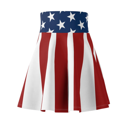 Patriotic Skater Skirt with USA Flag Inspired Design - Red, White, and Blue Style - Printspirationz