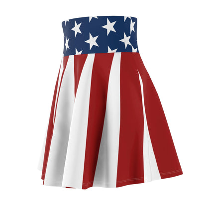 Patriotic Skater Skirt with USA Flag Inspired Design - Red, White, and Blue Style - Printspirationz