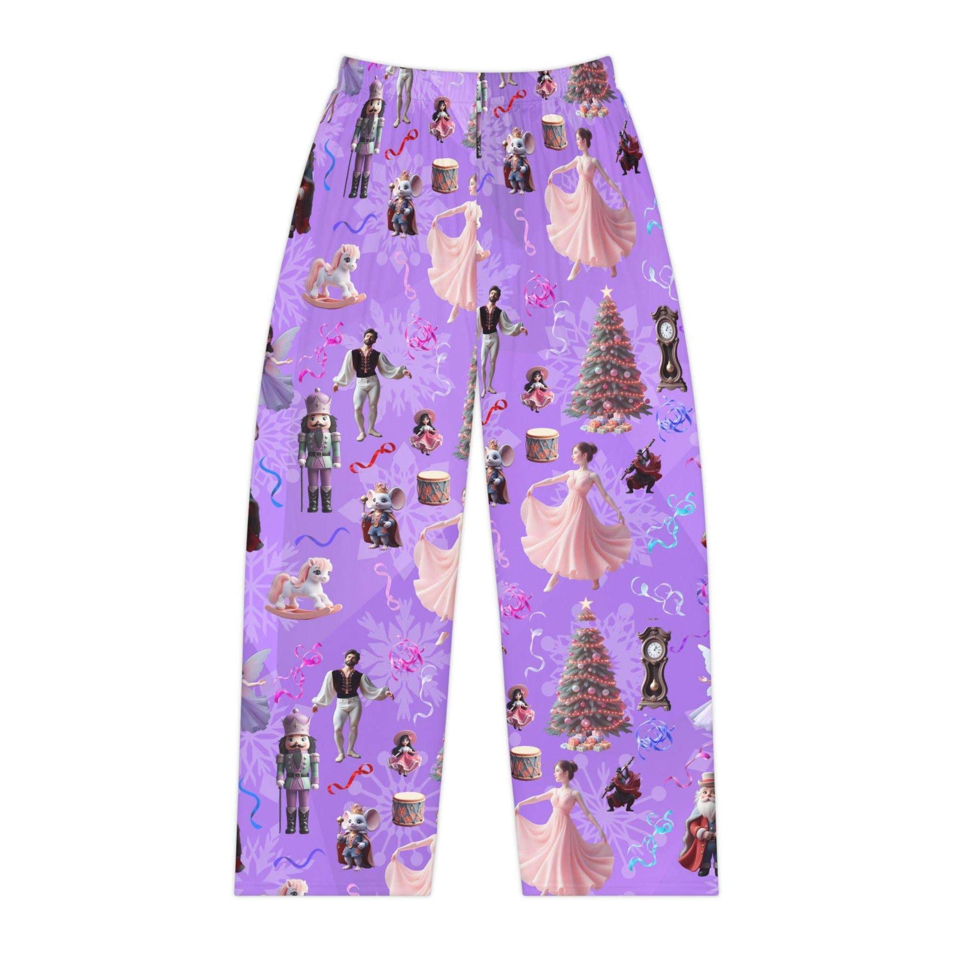 Purple Nutcracker Suite Women's Pajama Pants, Christmas Sleepwear, Purple Gradient Lounge Bottoms, Holiday Character PJ Trousers, Elastic