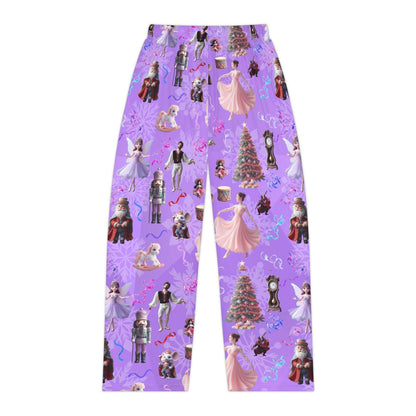 Purple Nutcracker Suite Women's Pajama Pants, Christmas Sleepwear, Purple Gradient Lounge Bottoms, Holiday Character PJ Trousers, Elastic