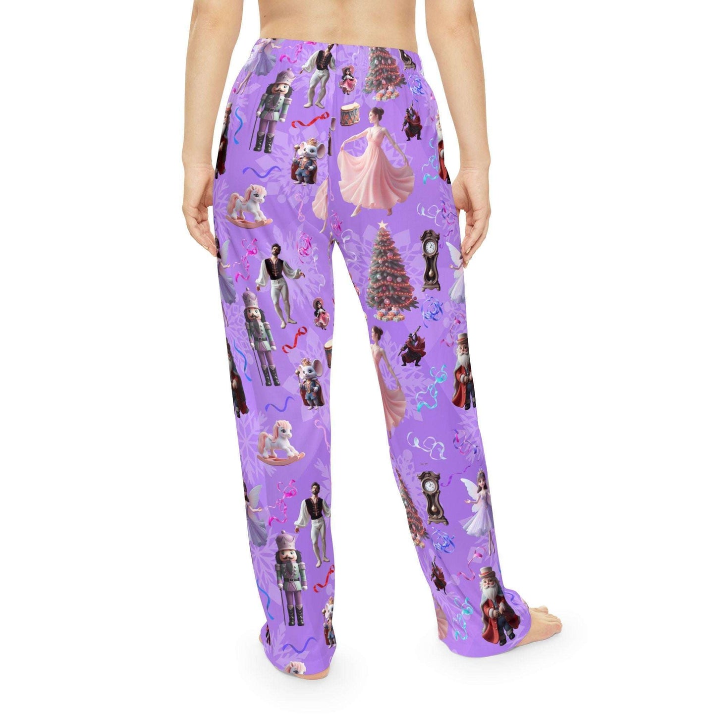 Purple Nutcracker Suite Women's Pajama Pants, Christmas Sleepwear, Purple Gradient Lounge Bottoms, Holiday Character PJ Trousers, Elastic