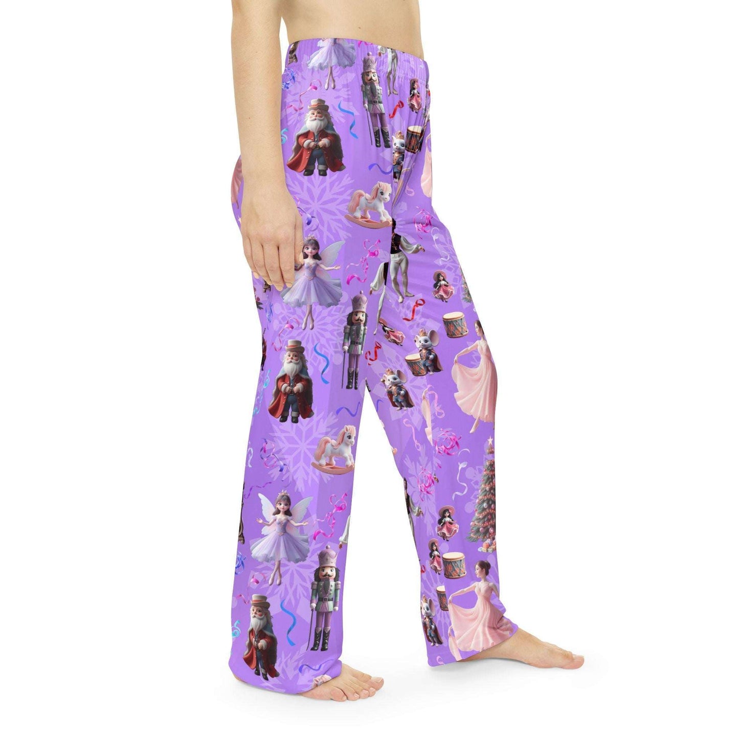 Purple Nutcracker Suite Women's Pajama Pants, Christmas Sleepwear, Purple Gradient Lounge Bottoms, Holiday Character PJ Trousers, Elastic