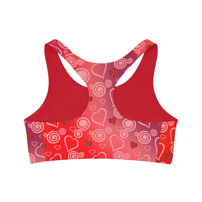 Seamless Sports Bra, Colorful Workout Top, Athletic Bra, Sports Bra with All Over Print Pattern, Unique Athletic Wear, Gym Clothing Option - Printspirationz
