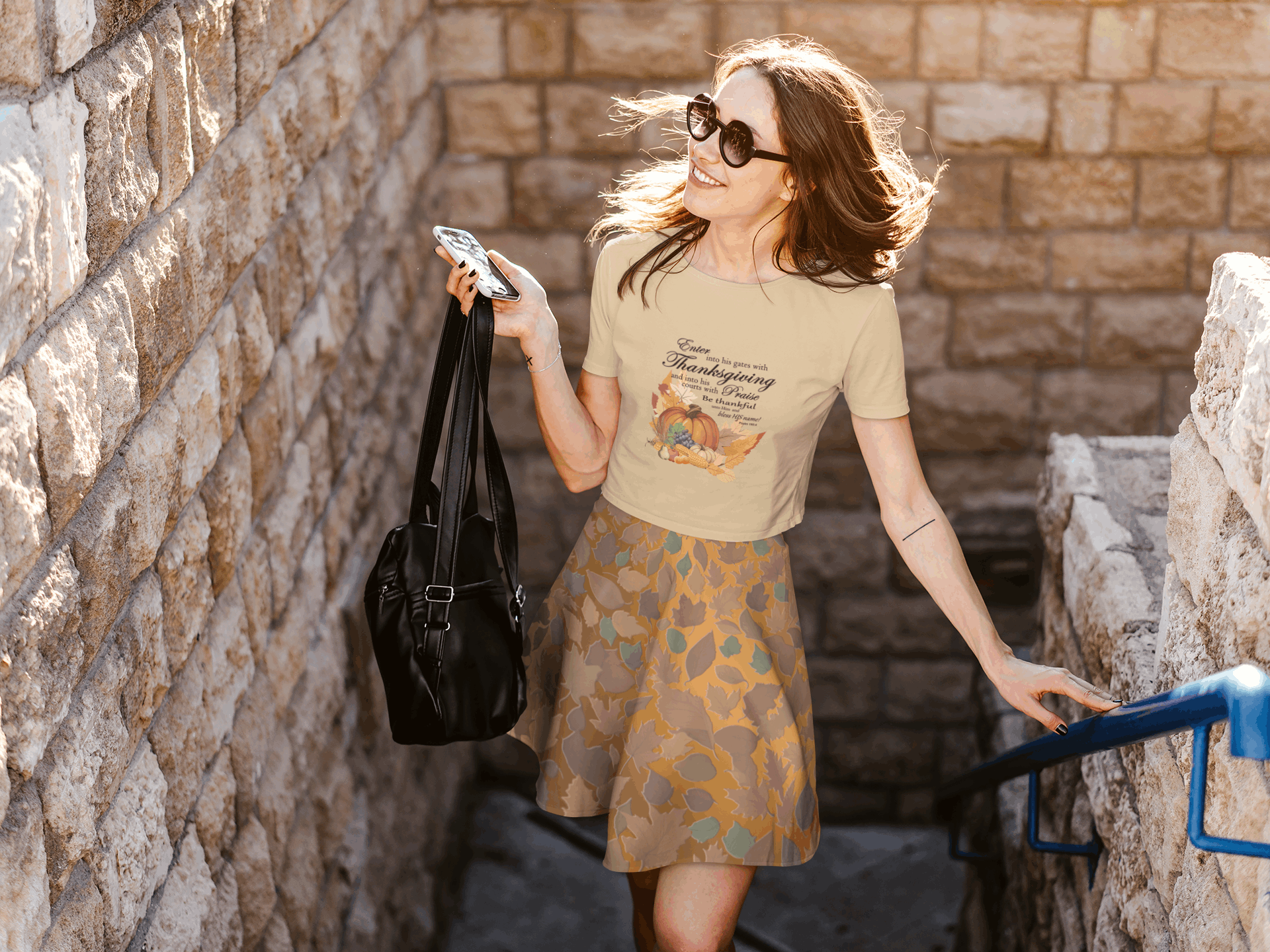 Skater Skirt and Crop Tee bundle - Fall Leaves