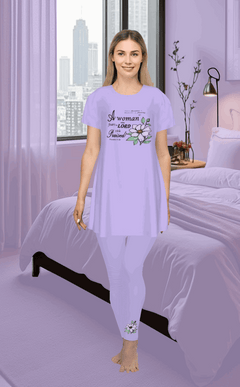 T-shirt Dress w/ Matching Leggings - Lavender