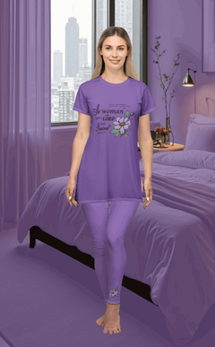 T-shirt Dress w/ Matching Leggings - Light Purple