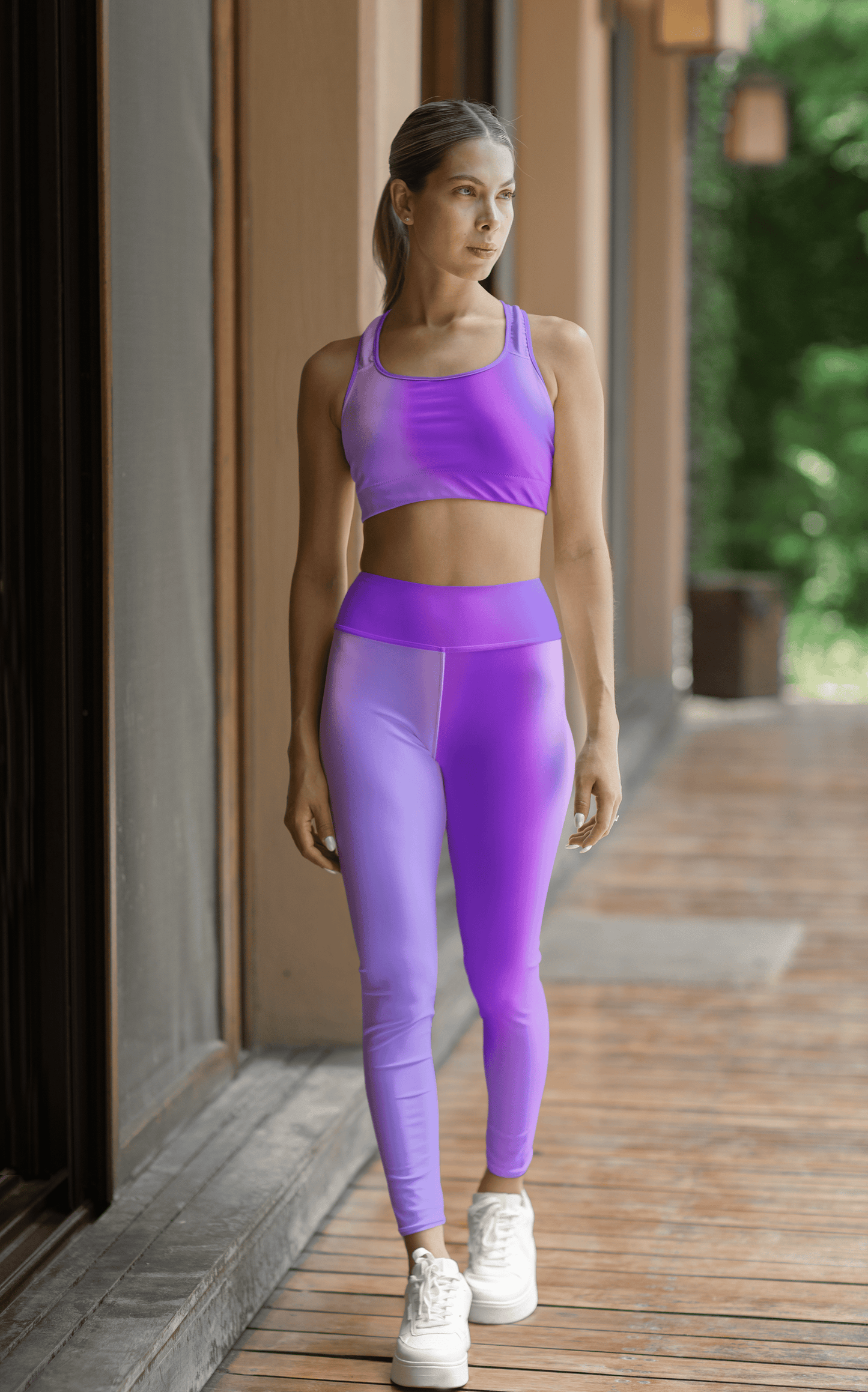 High Waist Yoga Leggings Vibrant Gradient Colored - Purple - Printspirationz