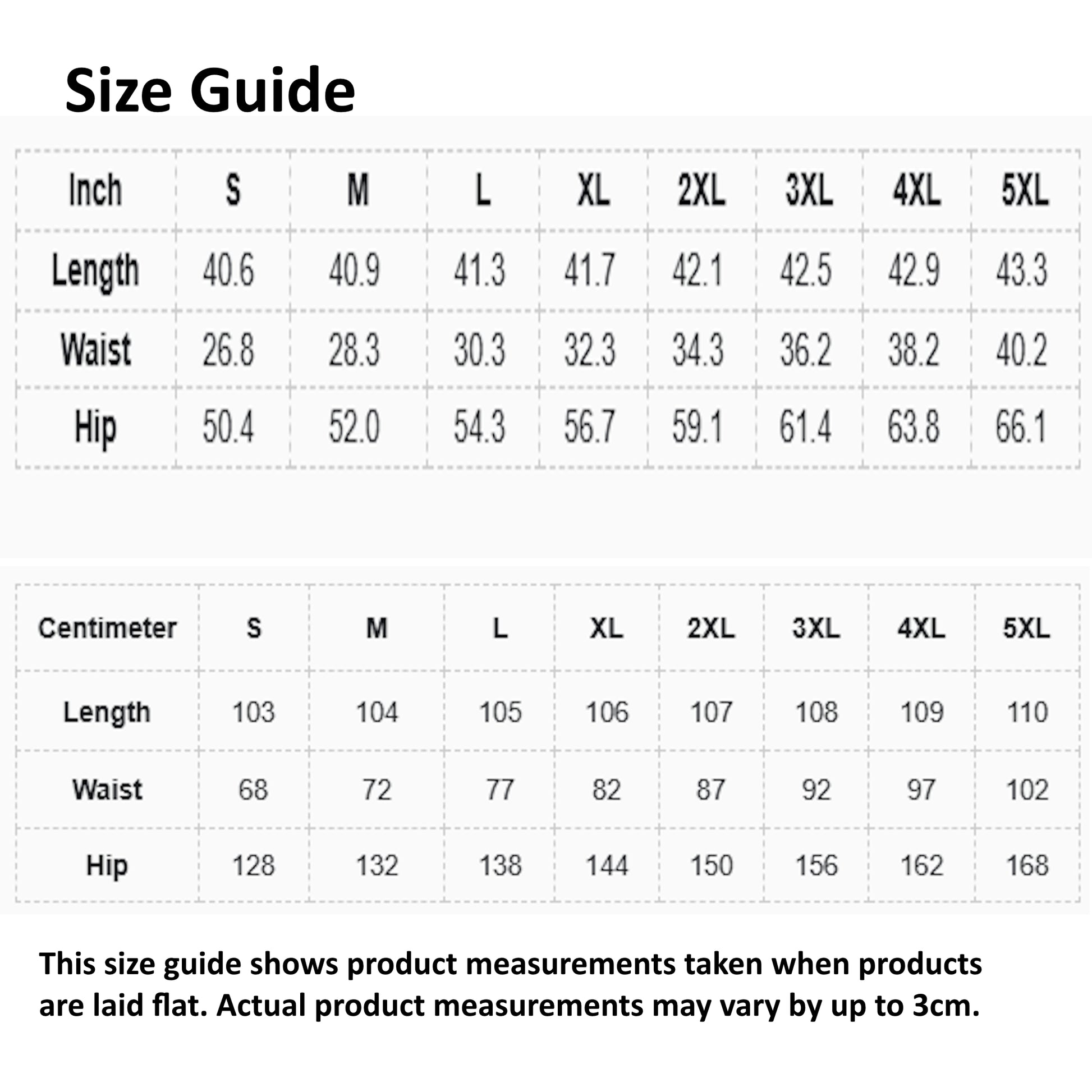 Women's Ruffled Wide-Leg Pants - Size Guide - Printspirationz