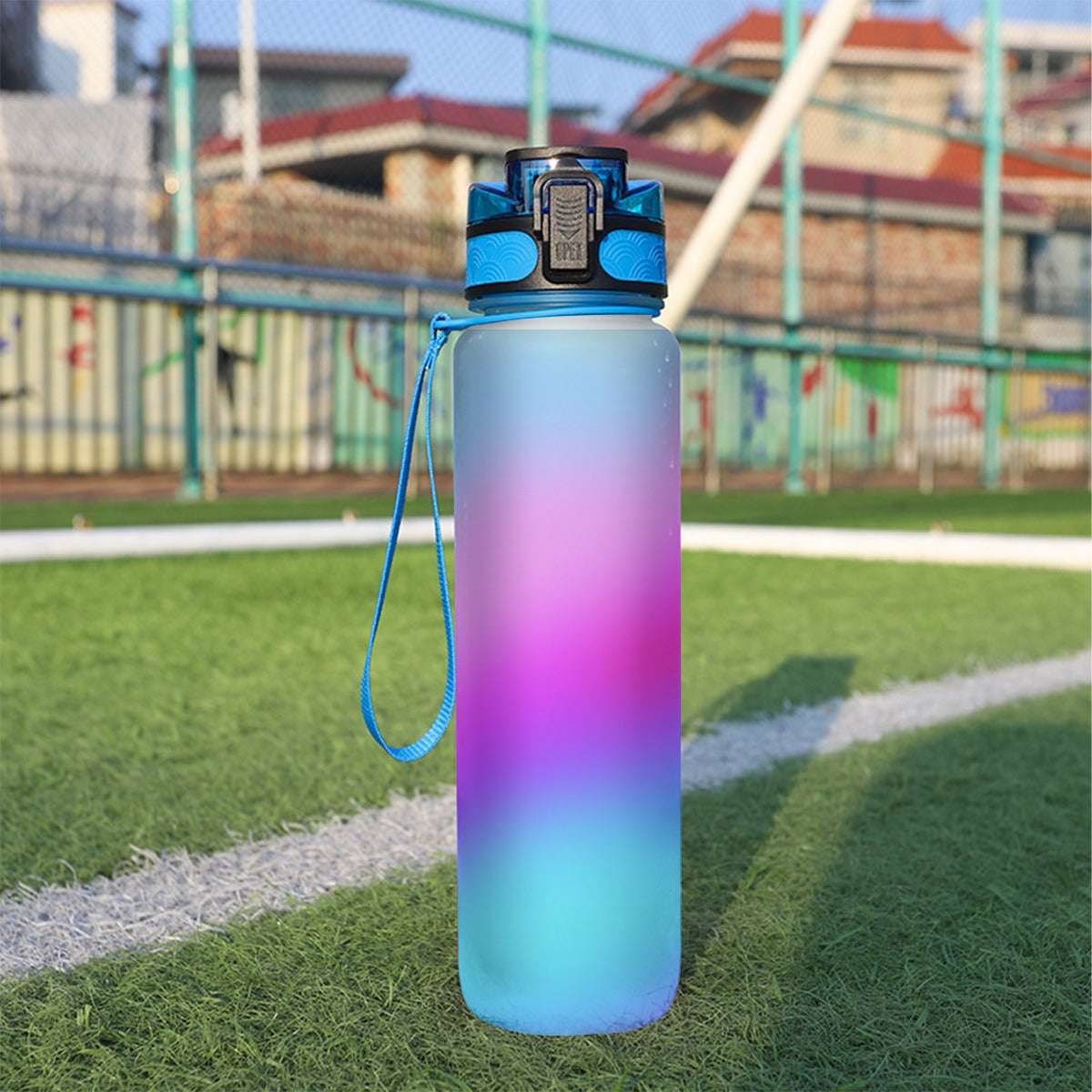 Cool Gradient Reusable Plastic Water Bottle – Ocean-Inspired Hydration Essential, Sport Water Bottle 32oz
