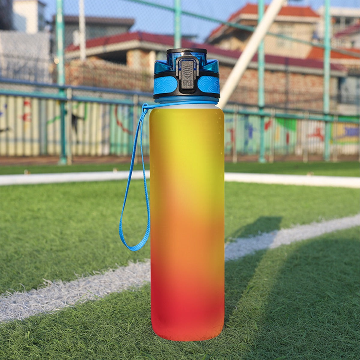 Warm Gradient Reusable Plastic Water Bottle – Sunset Colors Hydration Companion, Sport Water Bottle 32oz - Printspirationz