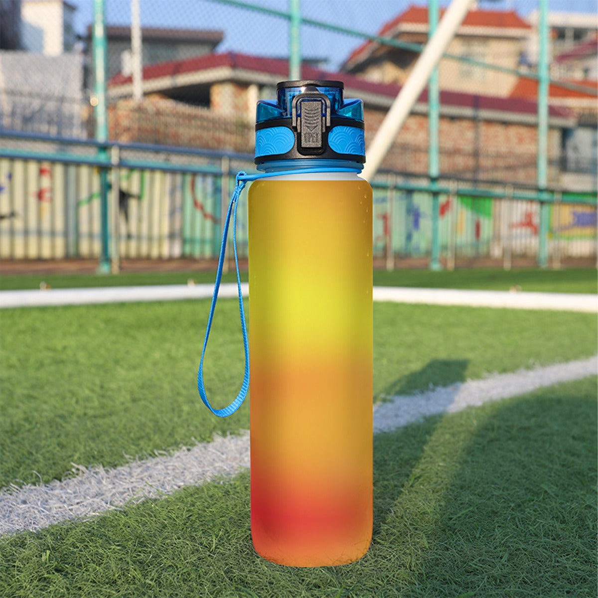 Warm Gradient Reusable Plastic Water Bottle – Sunset Colors Hydration Companion, Sport Water Bottle 32oz - Printspirationz