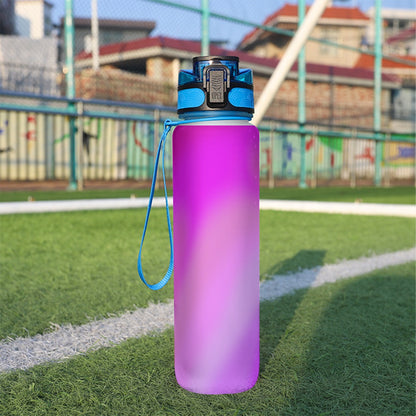 Pink Gradient 32oz BPA-Free Plastic Water Bottle with Filter & Carry Strap - Printspirationz