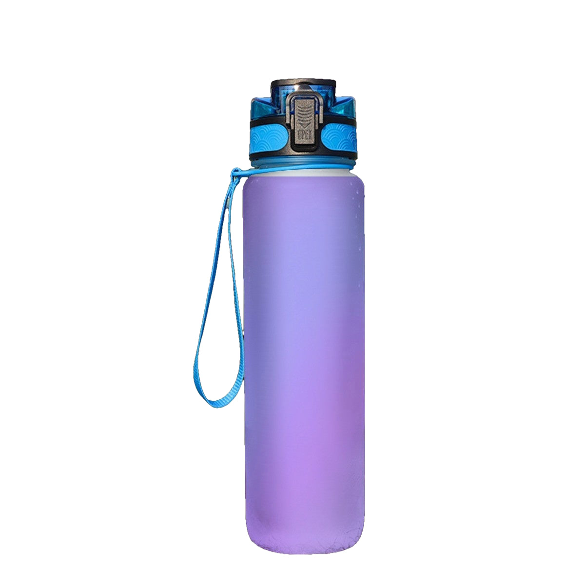 Purple Gradient 32oz BPA-Free Plastic Sports Water Bottle with Filter & Carry Strap - Printspirationz