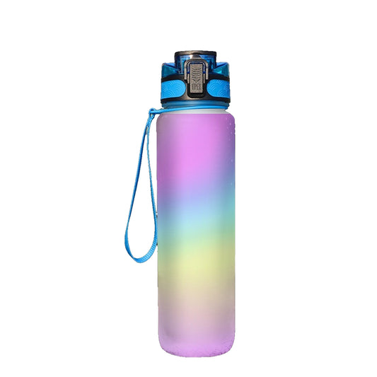 Pastel Rainbow Gradient Reusable Plastic Water Bottle – Whimsical Hydration with a Soft Touch Sport Water Bottle 32oz - Printspirationz