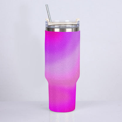 40oz Vibrant Pink Gradient Diamond Tumbler with Stainless Steel Straw – Gradient Luxe Hydration Cup - Printspirationz