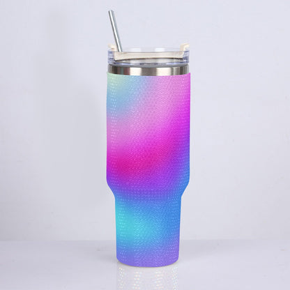 40oz Vibrant Cool Colors Gradient Diamond Tumbler with Stainless Steel Straw – Gradient Luxe Hydration Cup - Printspirationz