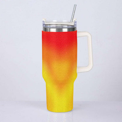 40oz Vibrant Warm Colors Gradient Diamond Tumbler with Stainless Steel Straw – Gradient Luxe Hydration Cup