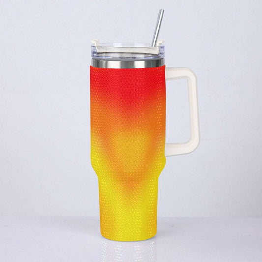 40oz Vibrant Warm Colors Gradient Diamond Tumbler with Stainless Steel Straw – Gradient Luxe Hydration Cup