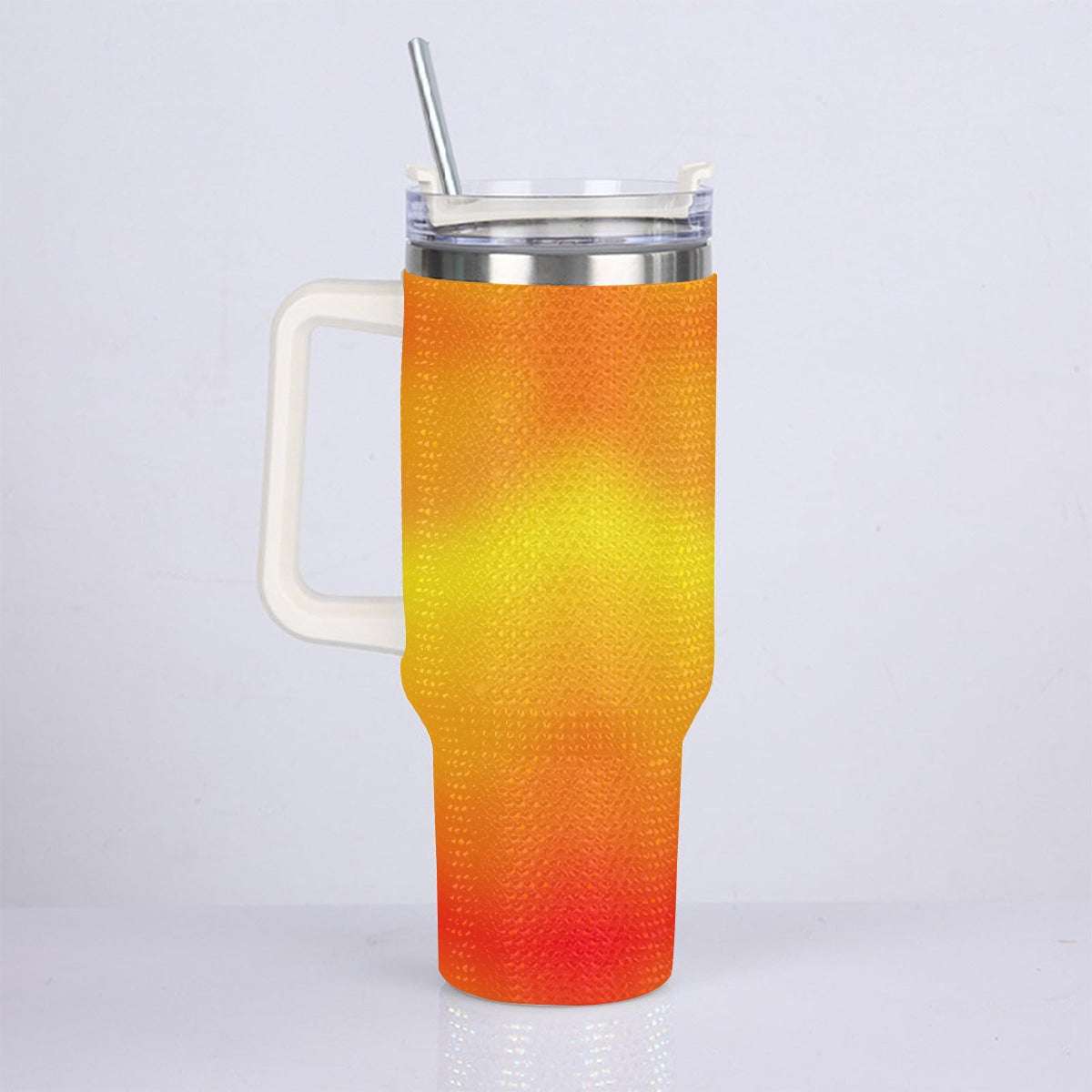 40oz Vibrant Warm Colors Gradient Diamond Tumbler with Stainless Steel Straw – Gradient Luxe Hydration Cup