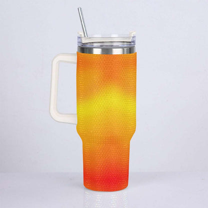 40oz Vibrant Warm Colors Gradient Diamond Tumbler with Stainless Steel Straw – Gradient Luxe Hydration Cup