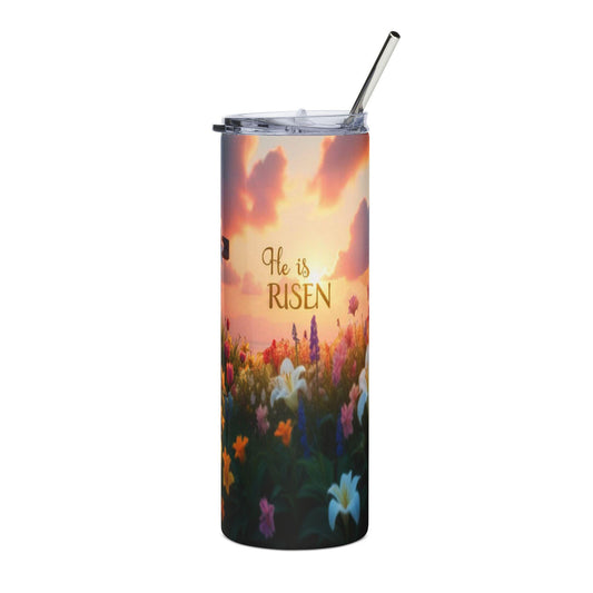 Inspirational Floral Tumbler, 20oz | Faith & Hope Drinkware, Easter Gift, Christians, Flower Design, Religious Coffee Cup, Travel Mug - Printspirationz