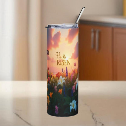 Inspirational Floral Tumbler, 20oz | Faith & Hope Drinkware, Easter Gift, Christians, Flower Design, Religious Coffee Cup, Travel Mug - Printspirationz