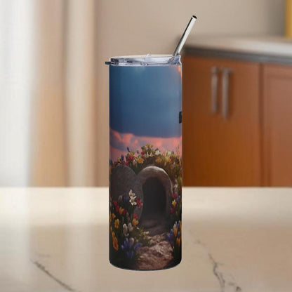 Inspirational Floral Tumbler, 20oz | Faith & Hope Drinkware, Easter Gift, Christians, Flower Design, Religious Coffee Cup, Travel Mug - Printspirationz