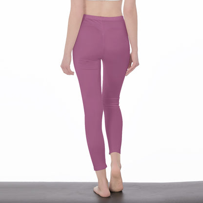 Deep Pink Stylish Floral Decal Solid Casual Leggings for Women - Versatile Cut & Sew Exercise, Skinny Fit, Sporty, Yoga Pants - Comfy Everyday Wear - Printspirationz