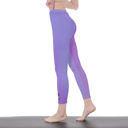 Lavender Gradient Stylish Ombre Floral Decal Casual Solid Leggings - Sporty Exercise Skinny Fit, Yoga Pants - Everyday Wear - Printspirationz