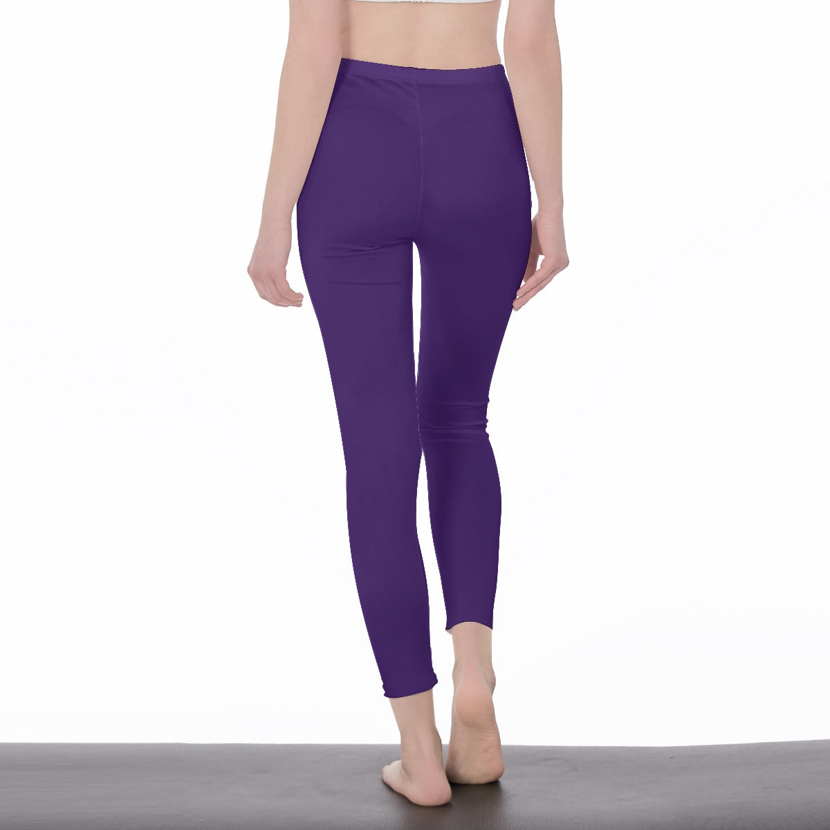 Purple Stylish Floral Decal Solid Casual Leggings for Women - Versatile Cut & Sew Exercise, Skinny Fit, Sporty, Yoga Pants - Comfy Everyday Wear - Printspirationz
