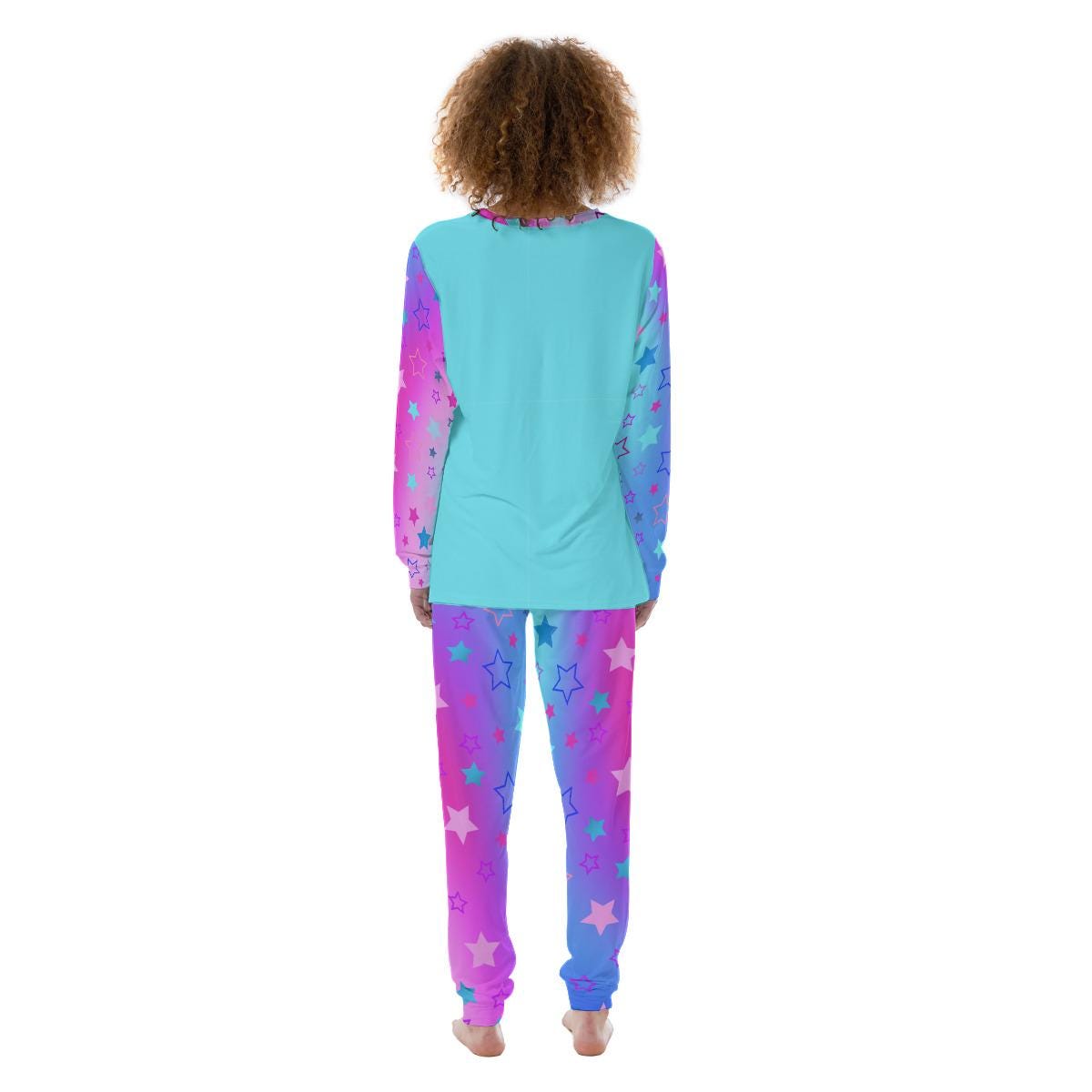 Star Pattern Pajama Set: Women's Brush-Knit Lounge Sleepwear - Printspirationz