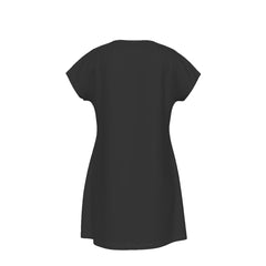 T-Shirt Bible Verse Floral Scripture Proverbs 31:30 Design - Oversized Short Sleeve T-shirt Dress For Women - Black