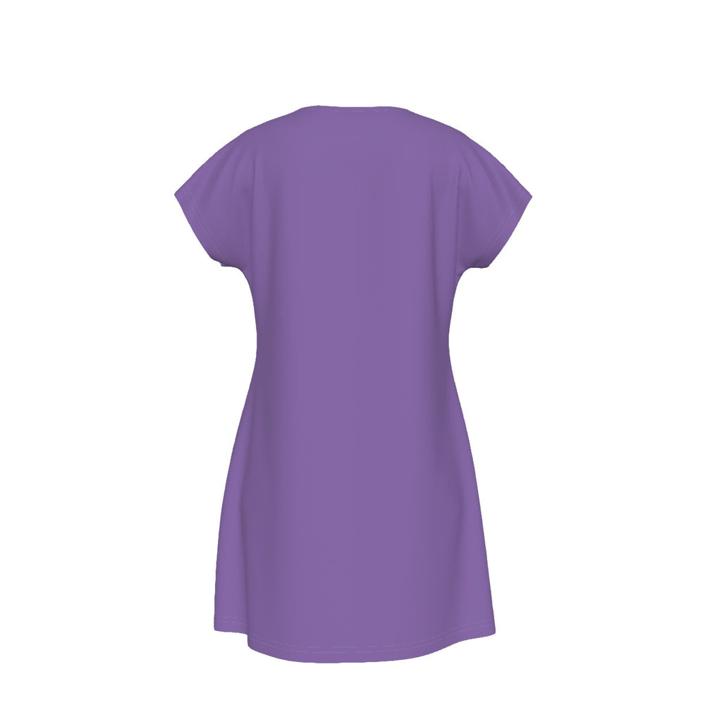 T-Shirt Bible Verse Floral Scripture Proverbs 31:30 Design - Oversized Short Sleeve T-shirt Dress For Women - Light Purple