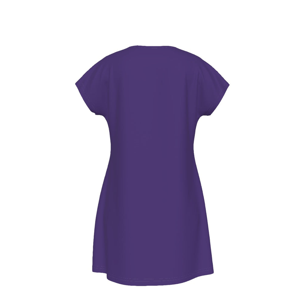 T-Shirt Bible Verse Floral Scripture Proverbs 31:30 Design - Oversized Short Sleeve T-shirt Dress For Women - Purple