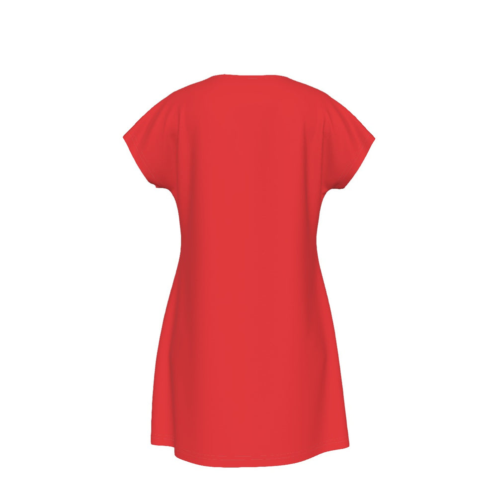 T-Shirt Bible Verse Floral Scripture Proverbs 31:30 Design - Oversized Short Sleeve T-shirt Dress For Women - Red