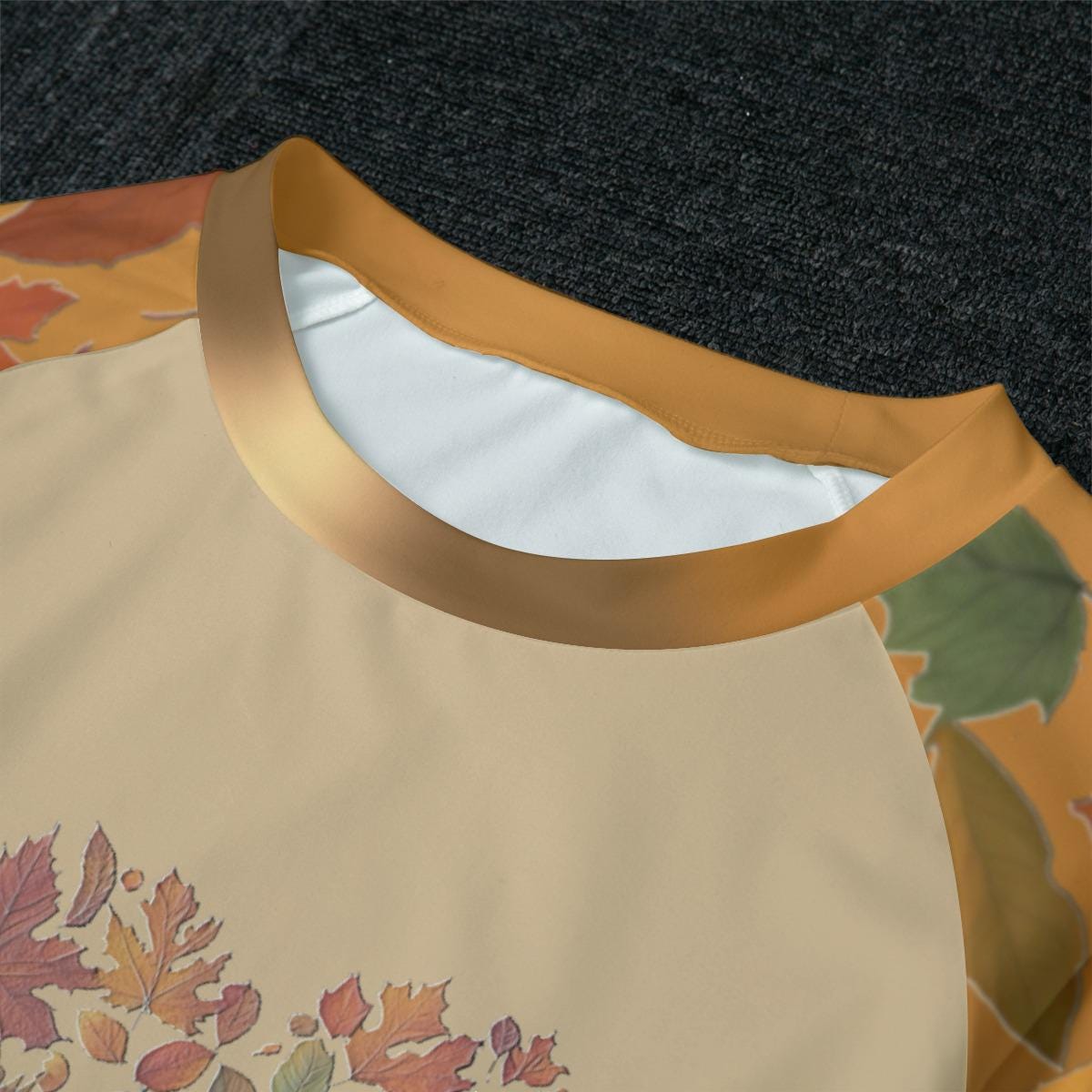 Cozy Pajama Set: Autumn Leaves Print Sleepwear - Women's Matching Top and Pants long sleeves loungewear,  2 pc heart design - Printspirationz