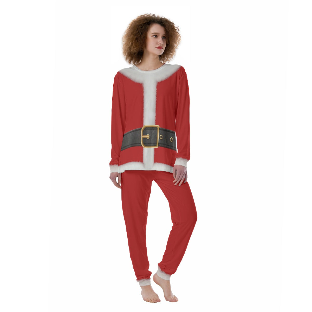 Fun Mock Santa Suit Print Women’s Pajamas All-Over Print Set - Printspirationz