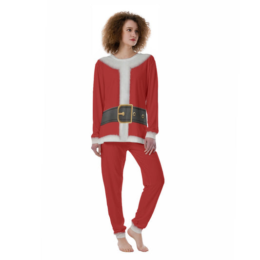Fun Mock Santa Suit Print Women’s Pajamas All-Over Print Set - Printspirationz