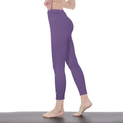 Light Purple Stylish Floral Decal Solid Casual Leggings for Women - Versatile Cut & Sew Exercise, Skinny Fit, Sporty, Yoga Pants - Comfy Everyday Wear