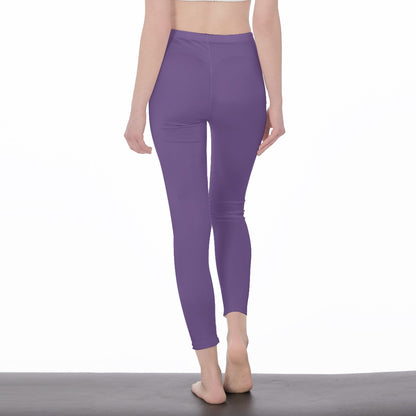 Light Purple Stylish Floral Decal Solid Casual Leggings for Women - Versatile Cut & Sew Exercise, Skinny Fit, Sporty, Yoga Pants - Comfy Everyday Wear - Printspirationz