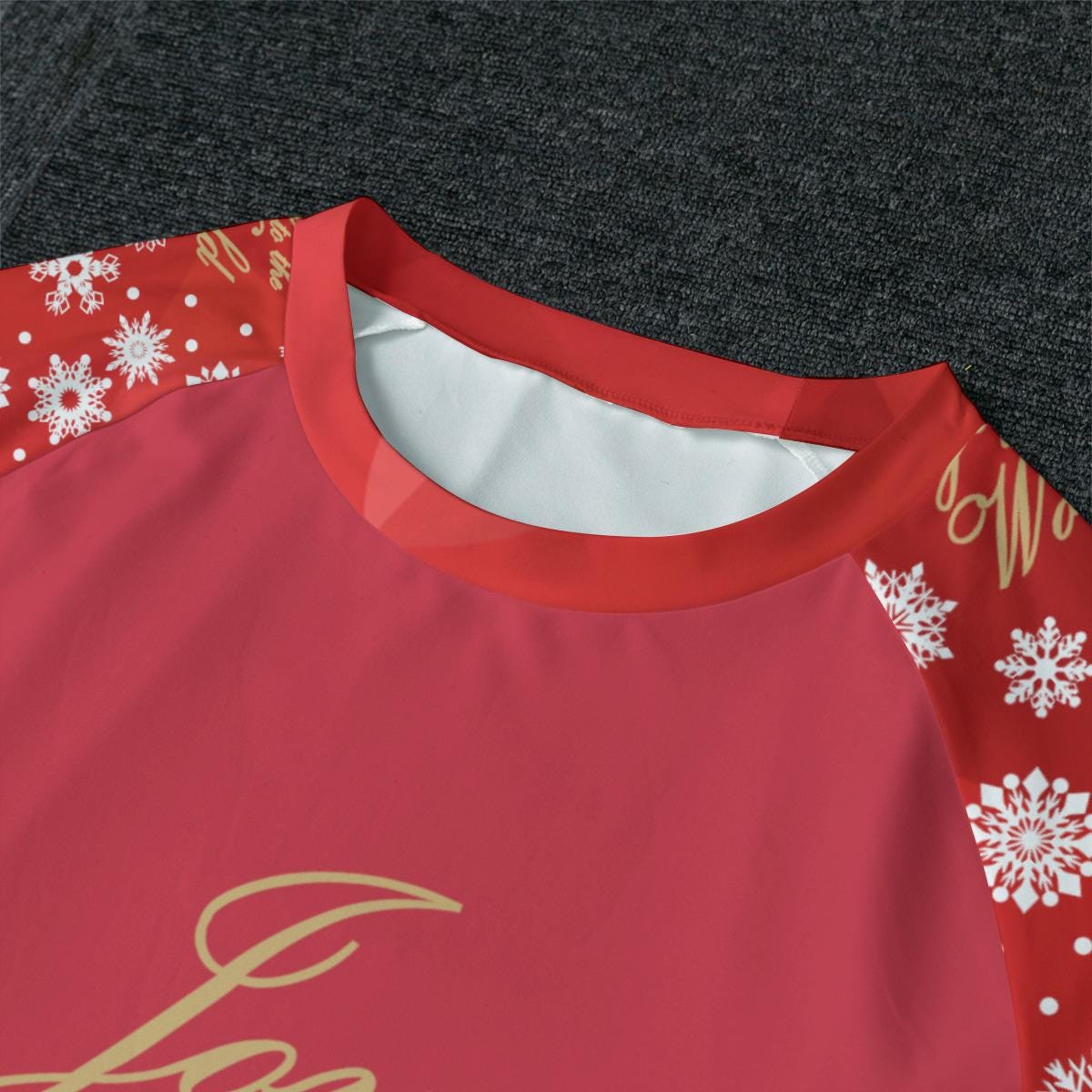 Men's Red Christmas Holiday Sleepwear Set, Festive 'Joy to the World' Quote - Matching family pajama outfit, long sleeves loungewear, 2 pc - Printspirationz