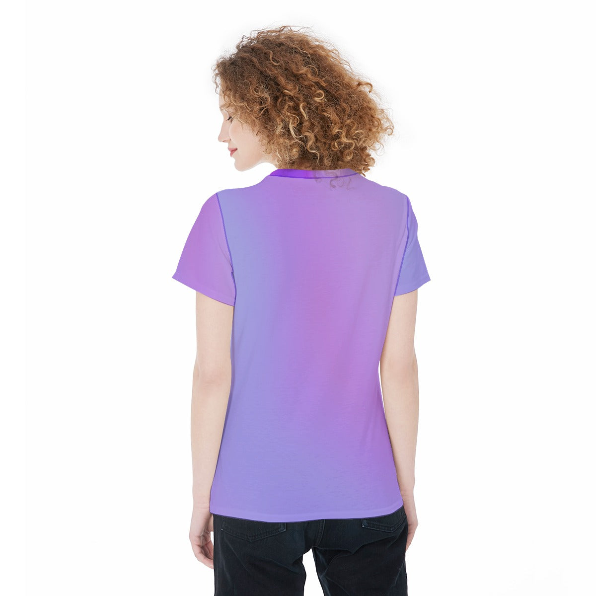 Women’s Scripture Jersey Tee – Caterpillar to Butterfly Design with 2 Corinthians 5:17 Bible Verse - Gradient Lavender - Printspirationz