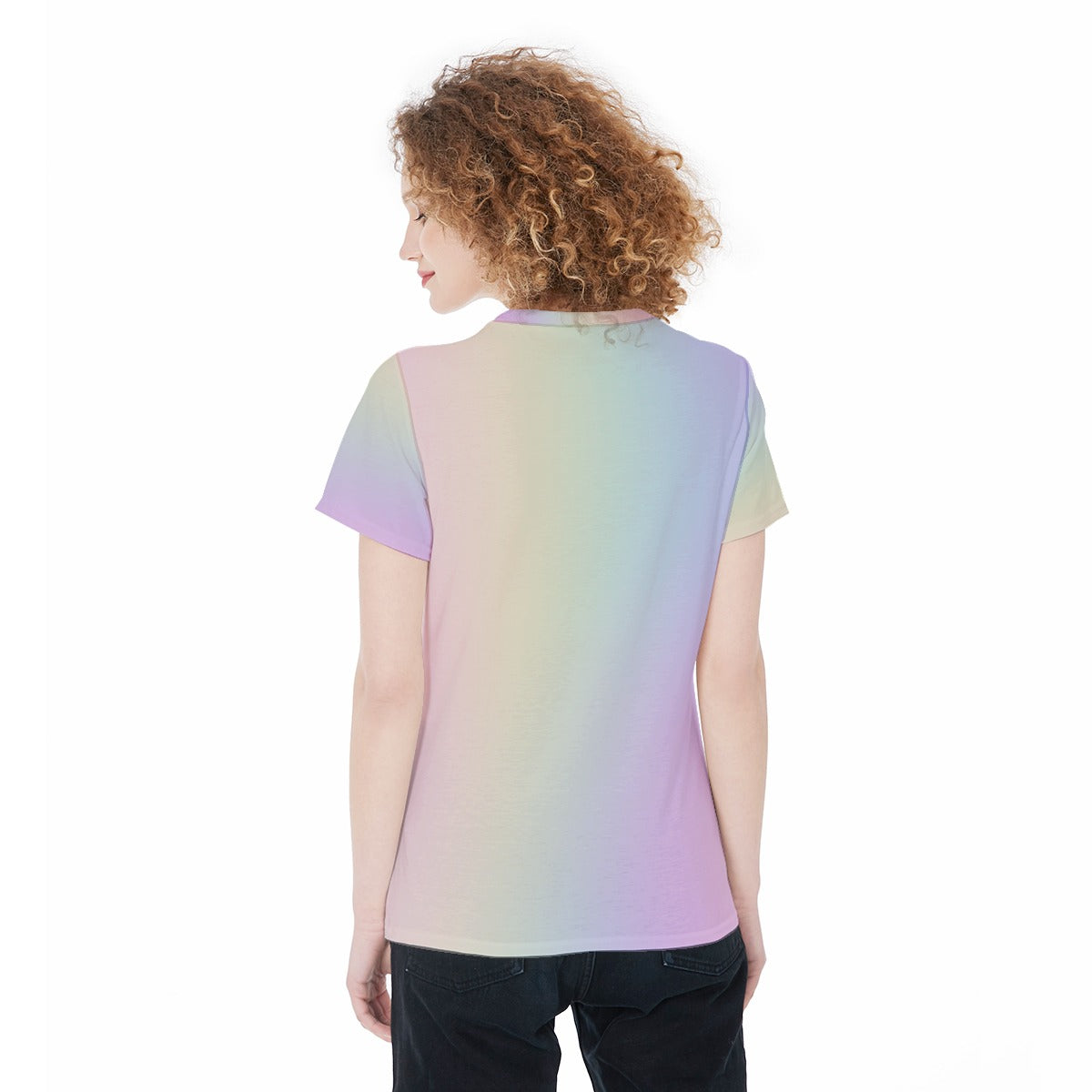 Women’s Scripture Jersey Tee – Caterpillar to Butterfly Design with 2 Corinthians 5:17 Bible Verse - Pastel Rainbow - Printspirationz