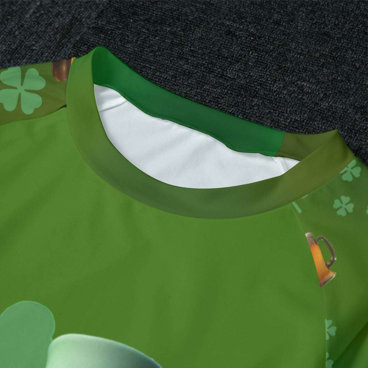 Womens Raglan Pajama Set with Leprechaun Top and Shamrock Pants