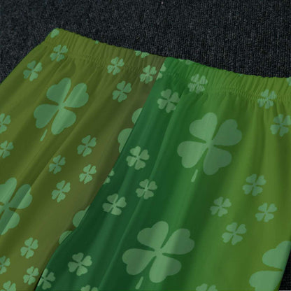 Womens Raglan Pajama Set with Luck of the Irish Shirt and Shamrock Pants