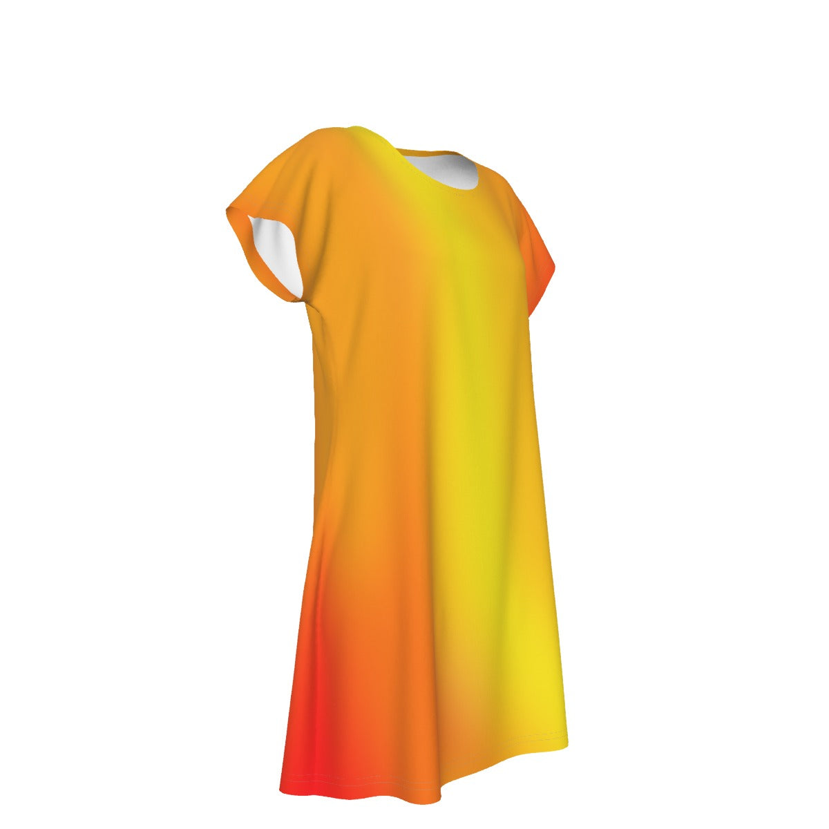 Women's Oversized Short Sleeve T-shirt Dress For Women - With Vibrant Warm Gradient Colors - Printspirationz