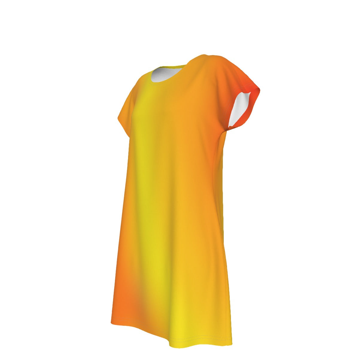 Women's Oversized Short Sleeve T-shirt Dress For Women - With Vibrant Warm Gradient Colors - Printspirationz